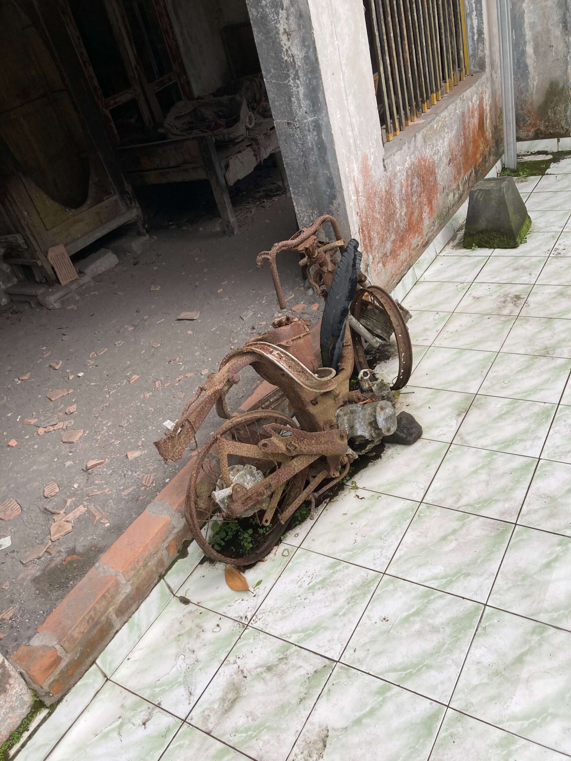 Melted motorcycle