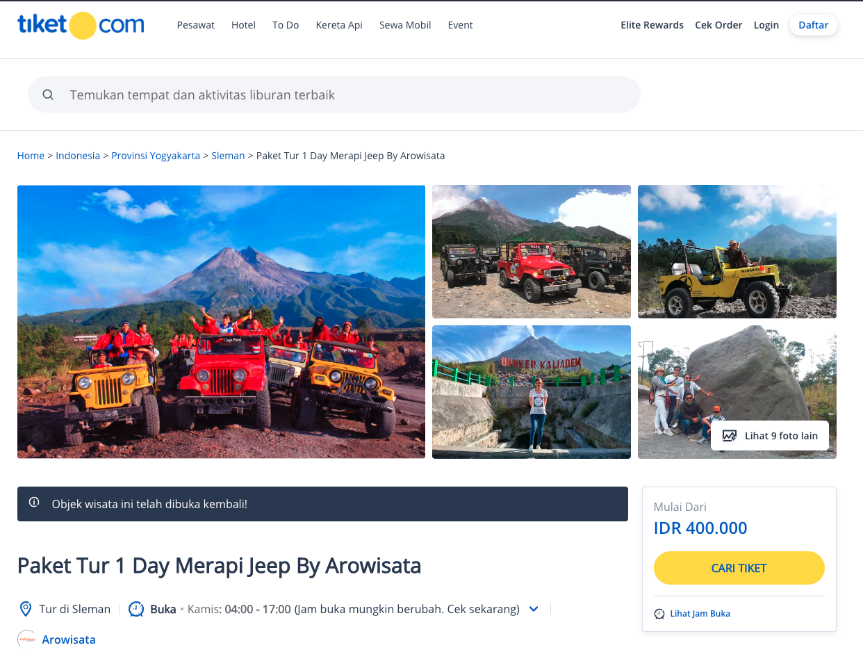 Tiket.com Merapi Jeep Tour