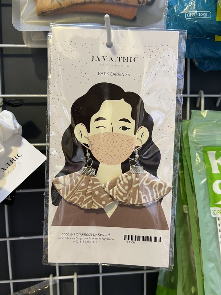 Earrings made from batik cloth