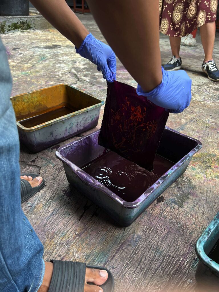 Dyed batik cloth