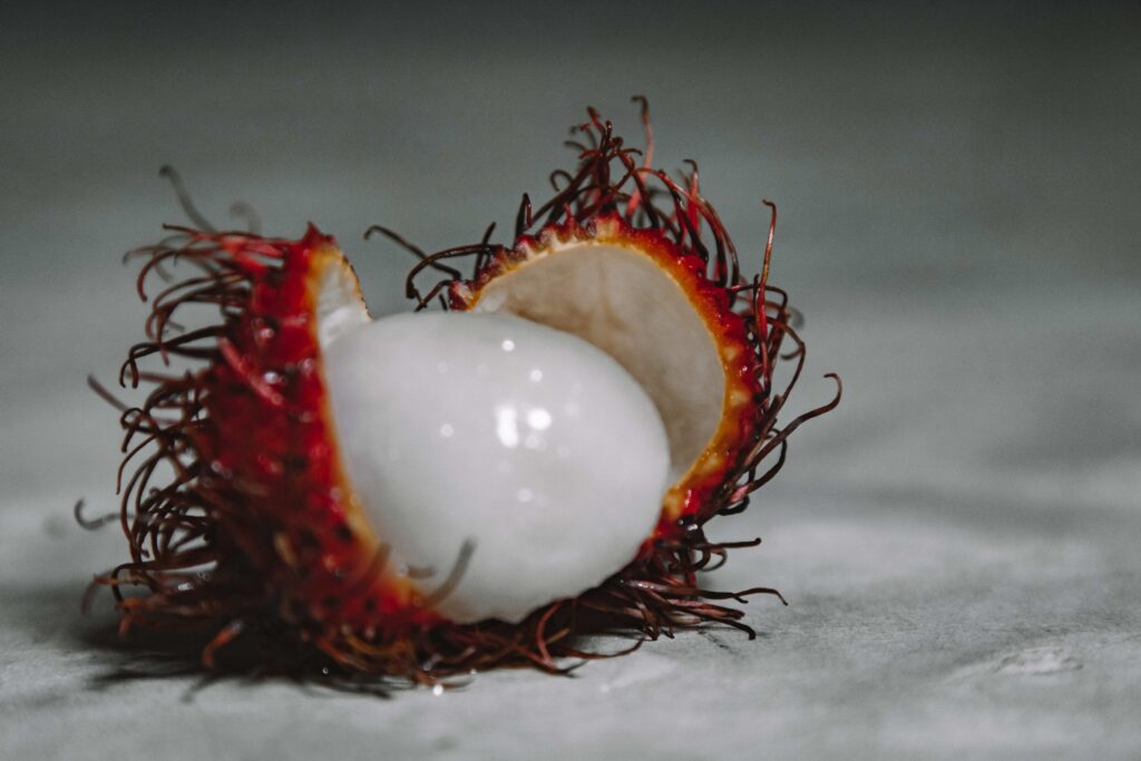 Inside of a rambutan | Indonesian Fruits