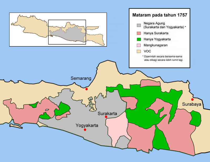 Map of Yogyakarta in 1757