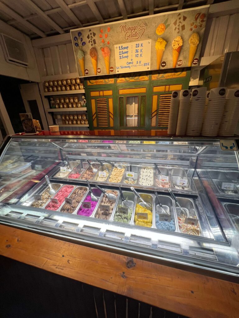 Gelato and drinks menu