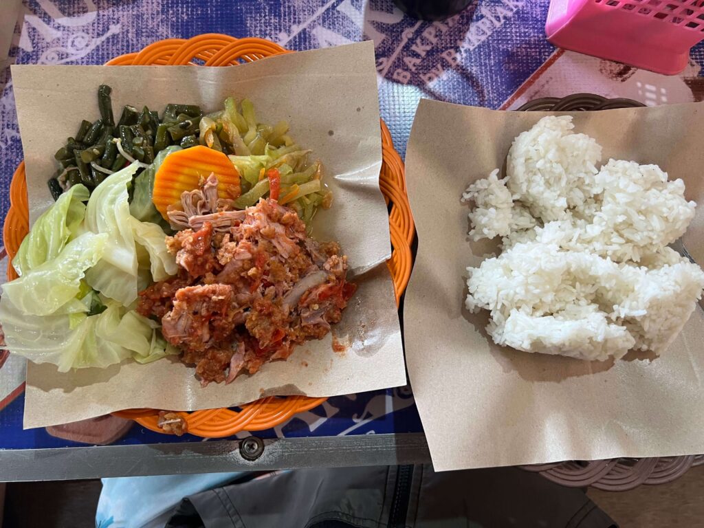 Finished Ayam Geprek dish