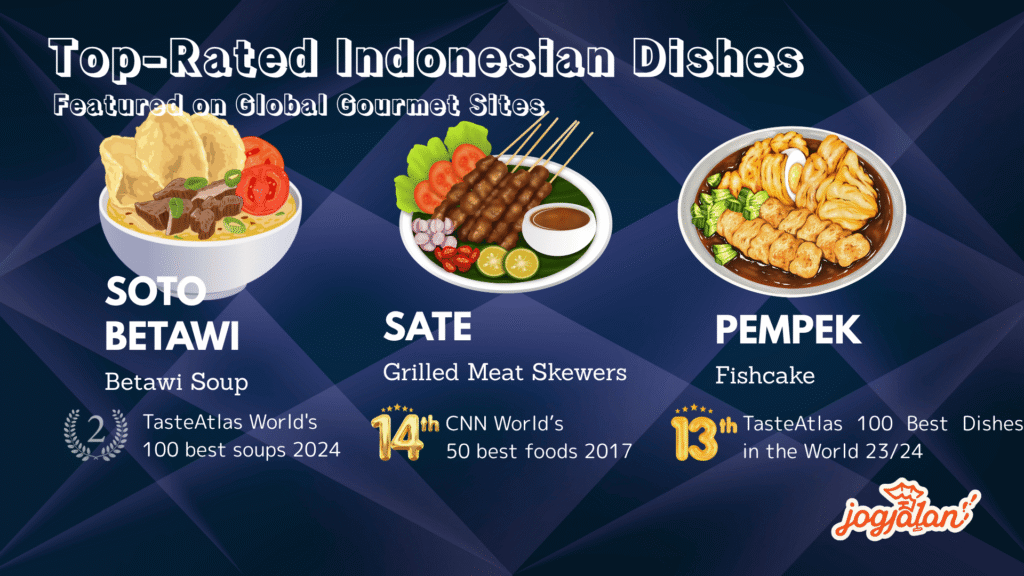 Top-Rated Indonesian Dishes Featured on Global Gourmet Sites (soto betawi, sate, pempek)