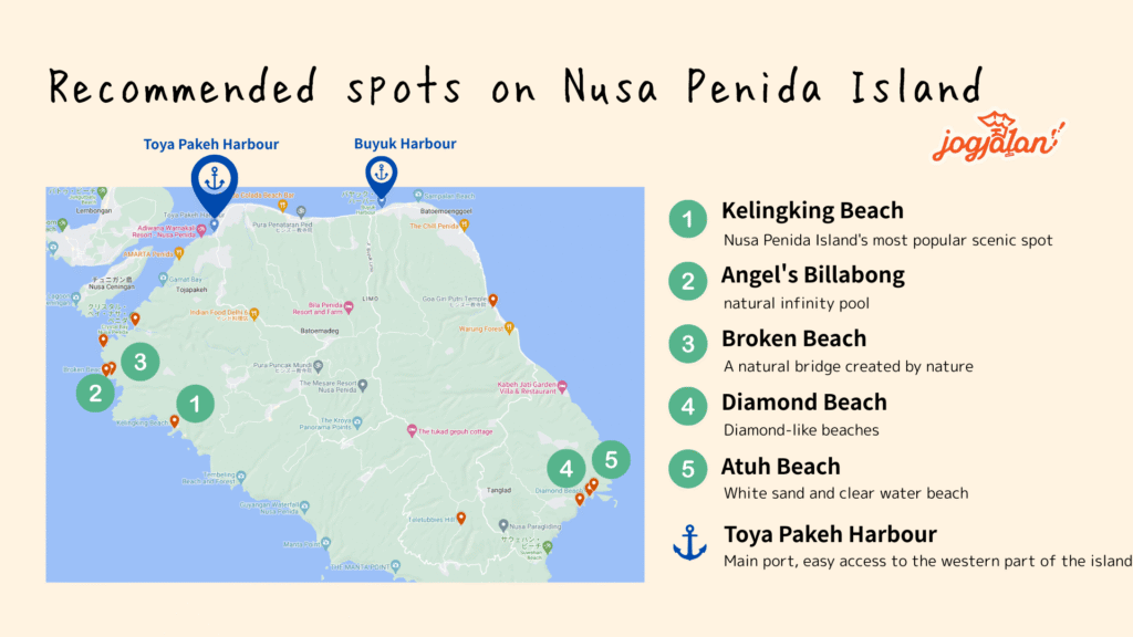 Recommended spots on Nusa Penida Island