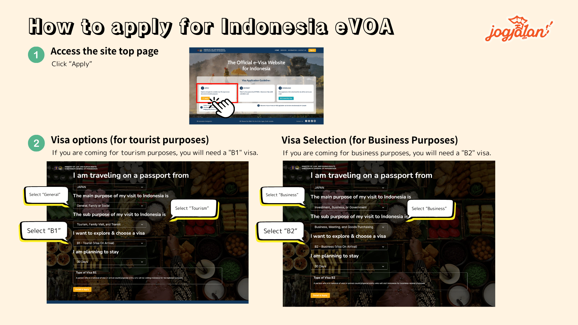 How to apply for Indonesia eVOA