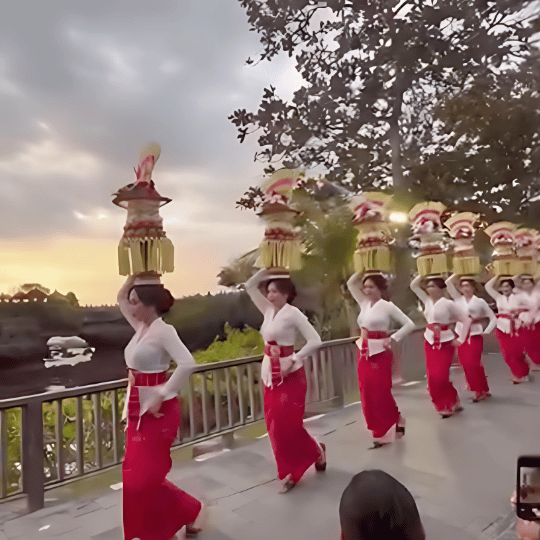 Gebogan Parade Festival/Event at Tanah Lot Temple | Tanah Lot Temple, Bali, Indonesia