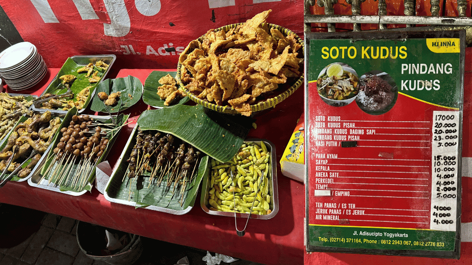 Fried foods and satay | Soto Kudus & Nasi Pindang Inna