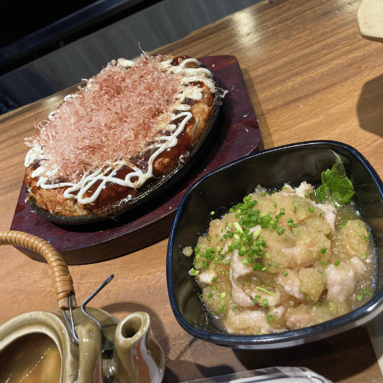 Okonomiyaki, Chicken Skin with Ponzu | Tori hachi jakarta Japanese restaurant & izakaya